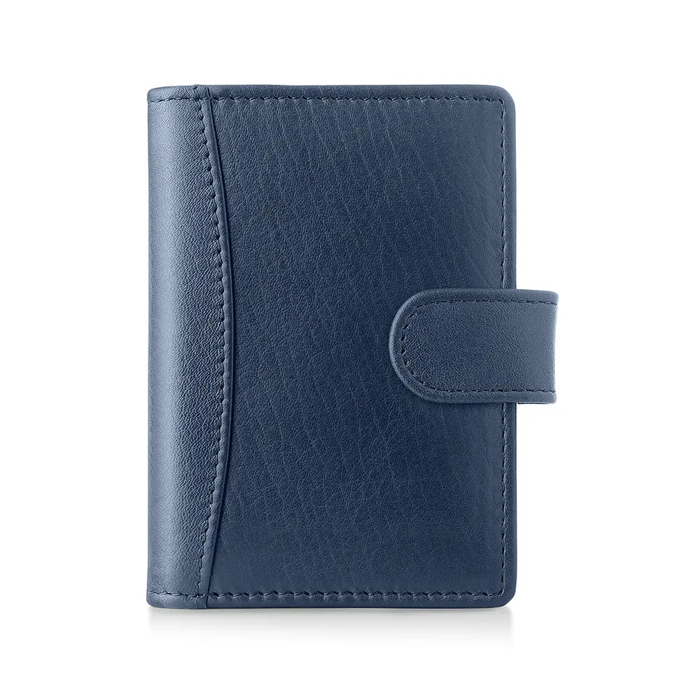 SLIM LONG CARD HOLDER／EMMA／BLUE／LEATHER Slim Card Case | Full grain leather, minimalist card storage