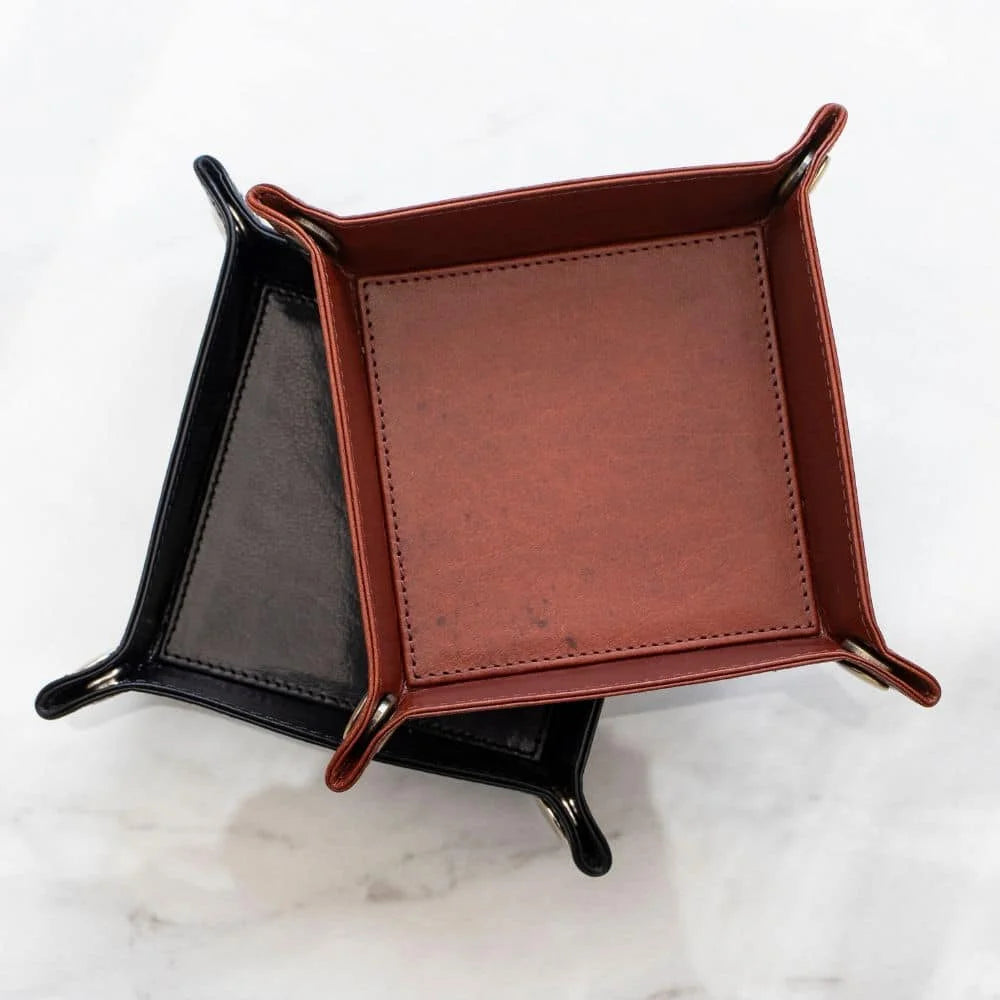 Leather Tidy Tray, black and brown (2)
