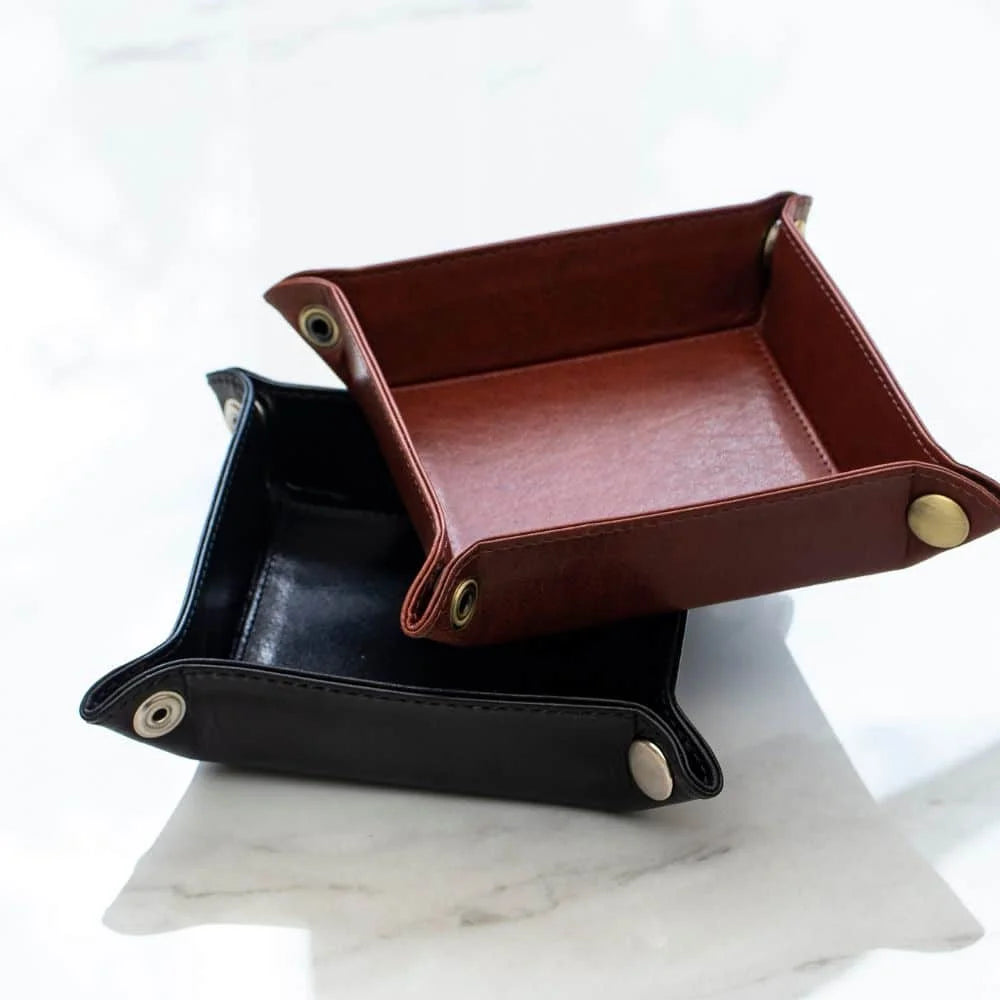 Leather Tidy Tray, black