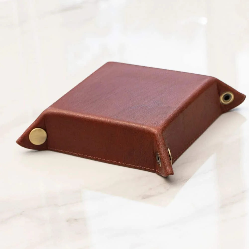 Leather Tidy Tray, brown, back 02