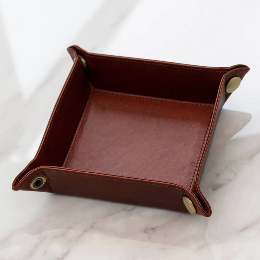 Leather Tidy Tray, brown image 02