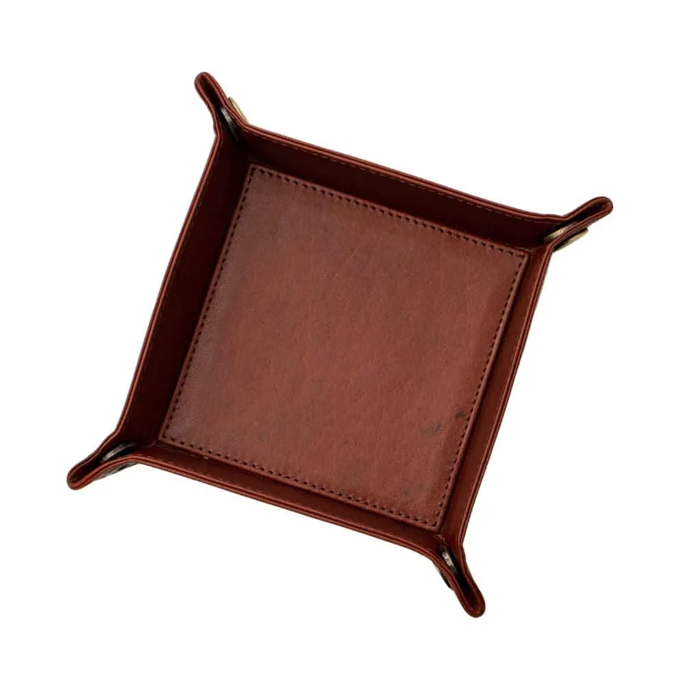 Leather Tidy Tray, brown