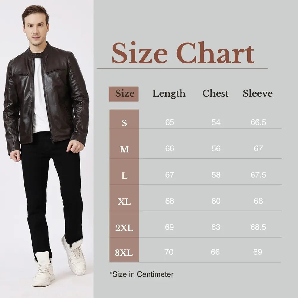 Men’s Racer Style Sheepskin Leather Jacket – George 6741 8