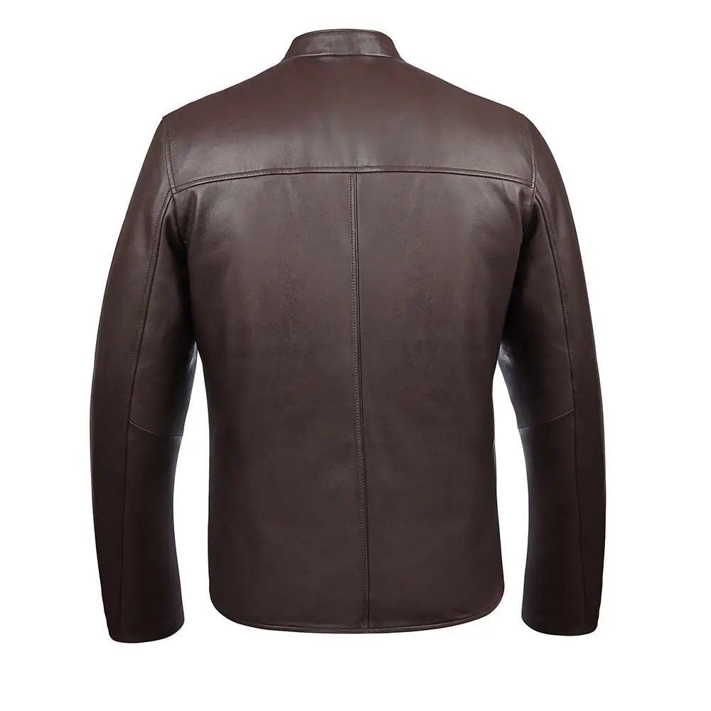 Men's Racer Style Sheepskin Leather Jacket - George 6741
