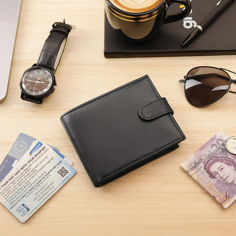 Trifold basic leather wallet 27 08
