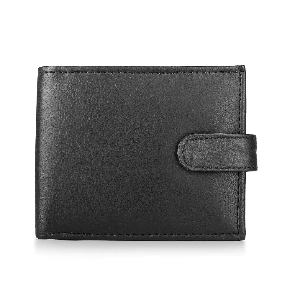 Front view of Basic Wallet Style 94 – RFID safe bifold leather wallet with smooth finish