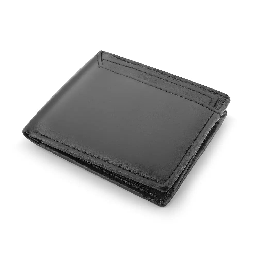 Black basic wallet with front slip pocket 100 01