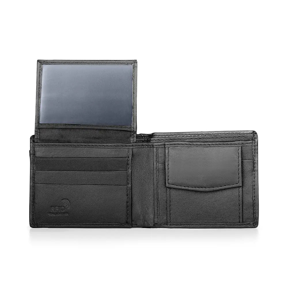 Black basic wallet with front slip pocket 100 05