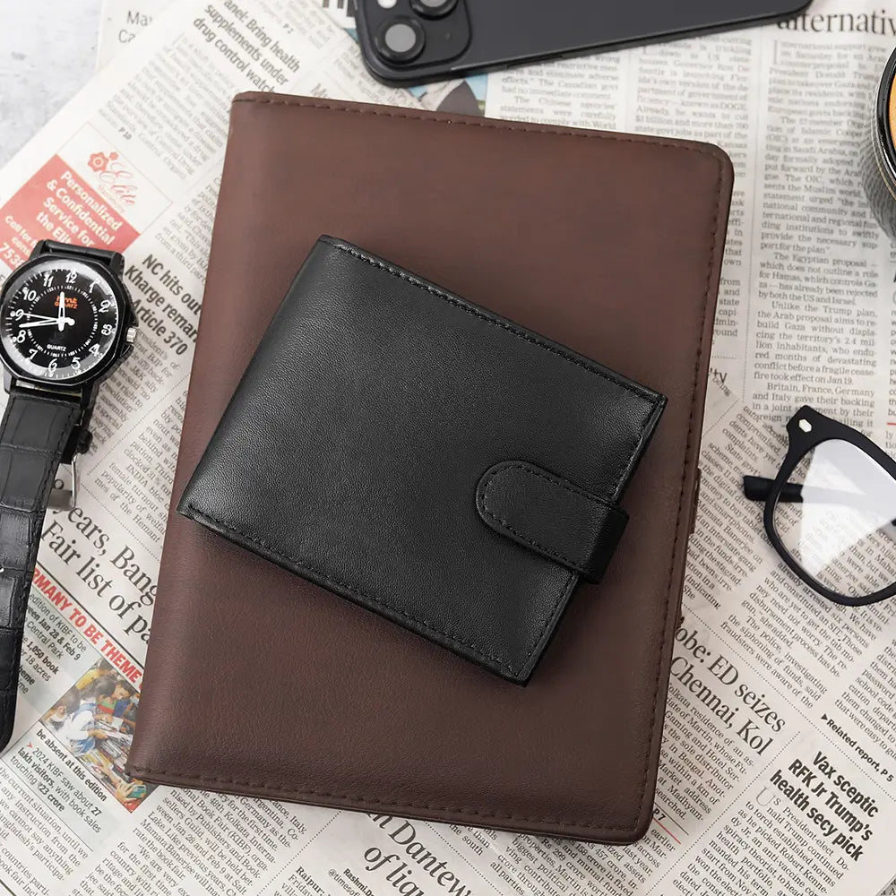 Basic Leather Wallet Black 26 04