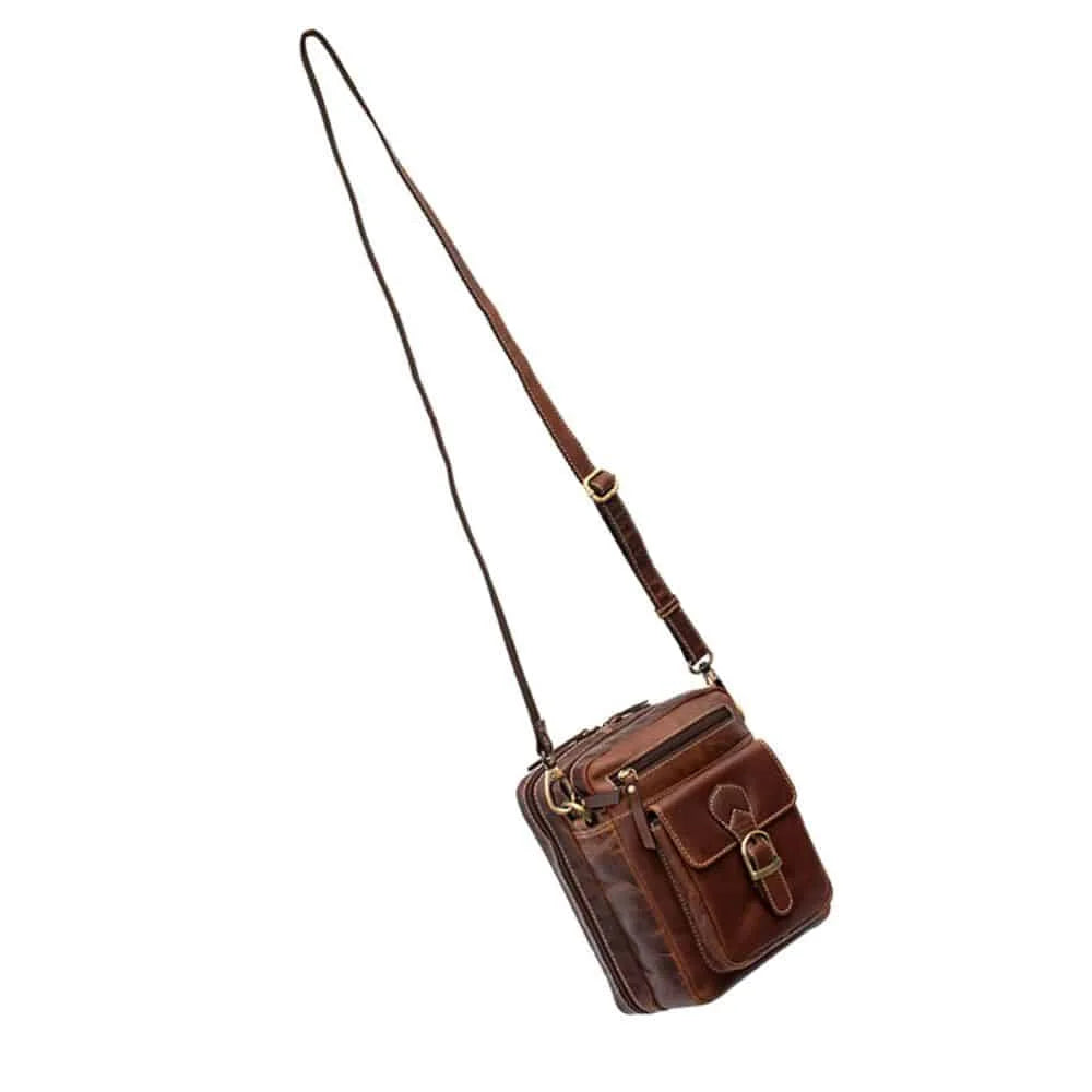 Leather Crossbody Messenger Bag, PRIMEHIDE Leather, strap length