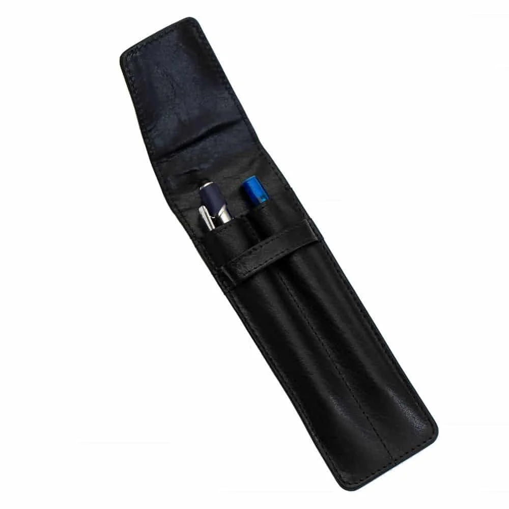 PRIMEHIDE Double Pen holder black open view with pens in place 4828
