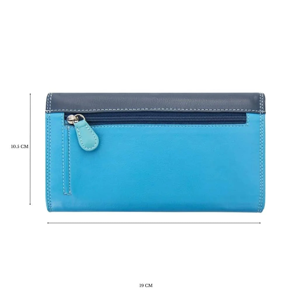 Blue-dark blue Womens Leather Purse Wallet -Matinee Purse