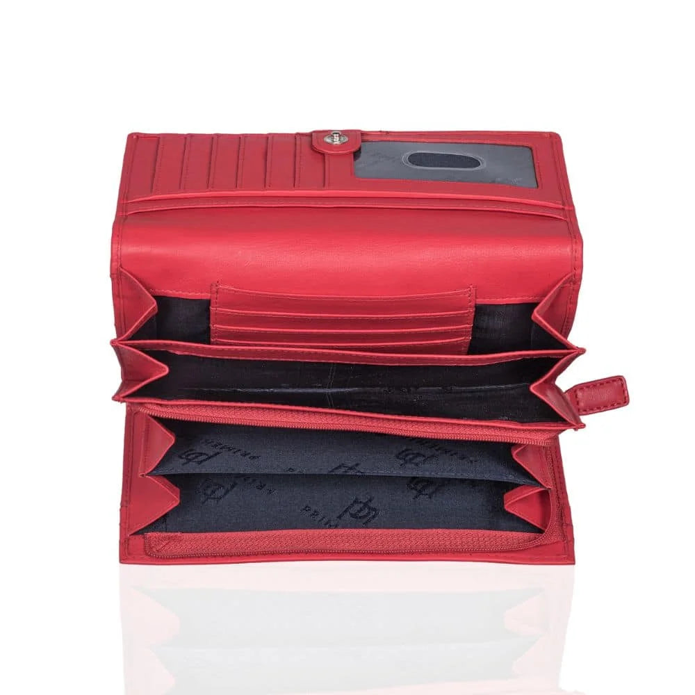 26089 Alice Red large Matinee Purse – Zipped Coin Pocket – 2 card slots