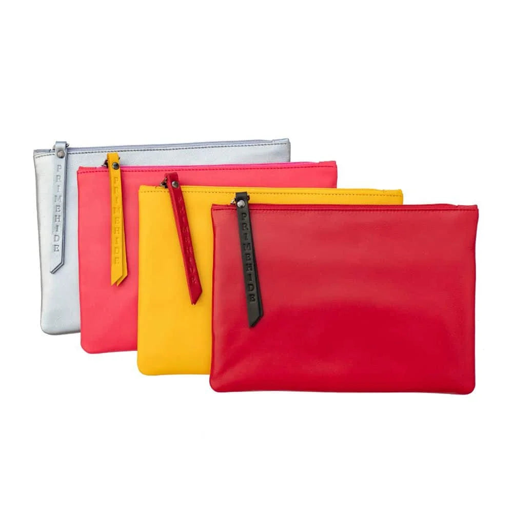 Large Size Leather Zip Pouch-702