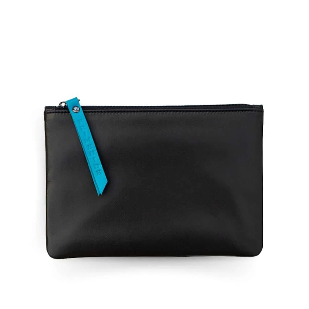 Medium Size Leather Zip Pouch – 702BLK