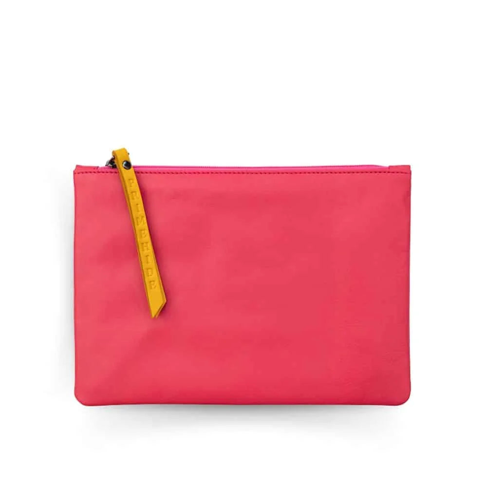 Medium Size Leather Zip Pouch - 702