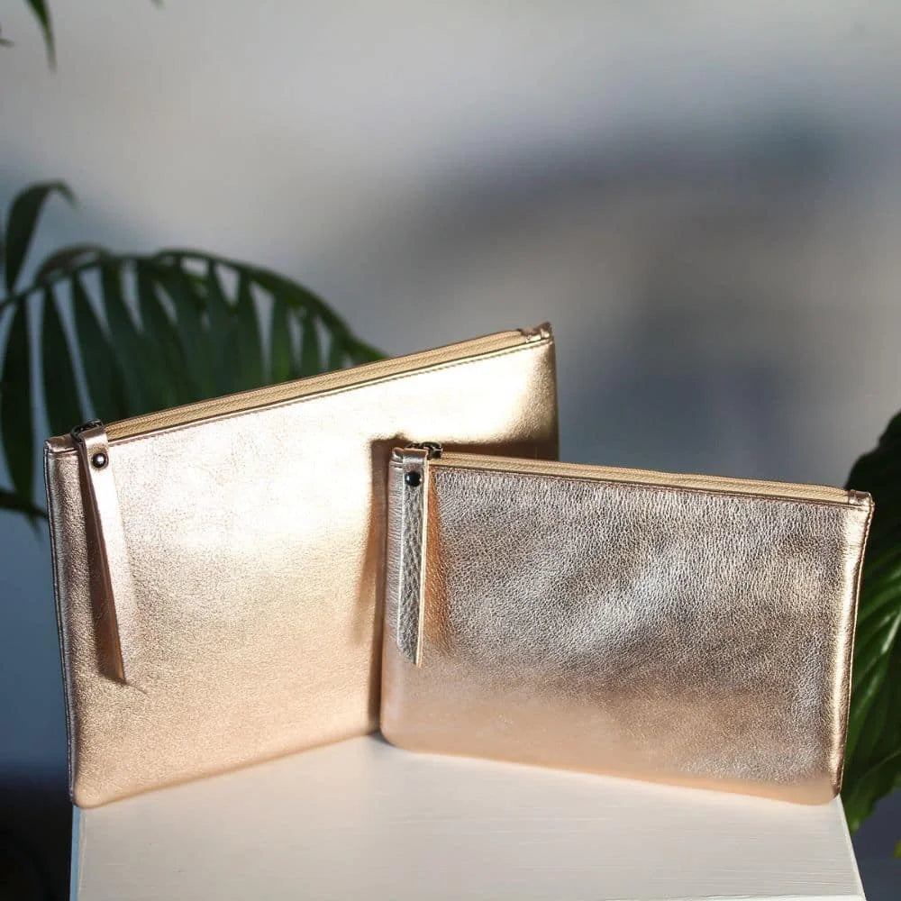 PRIMEHIDE Leather Zip Pouch Gold 702 – 703 (2)