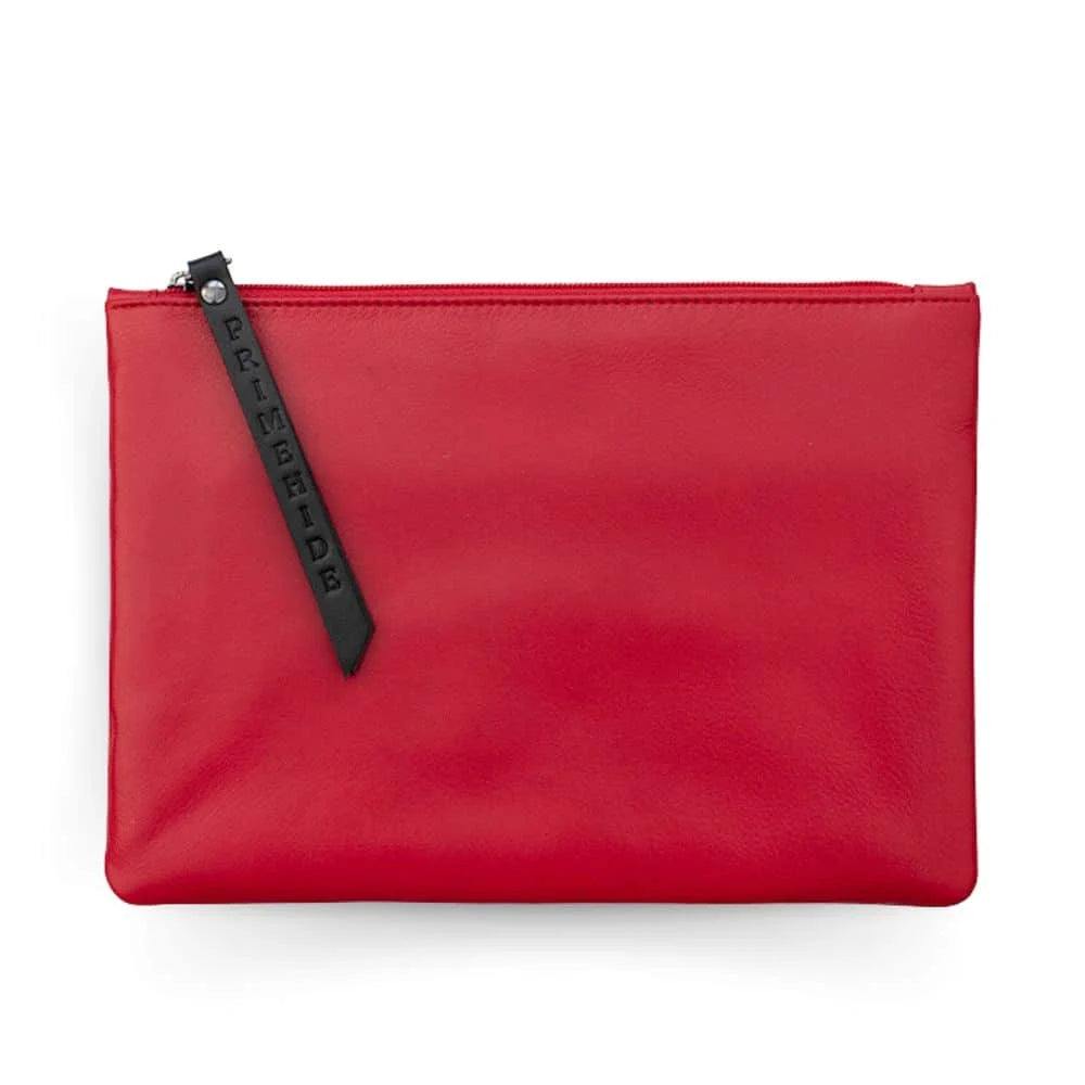 Large Size Leather Zip Pouch – 703RED