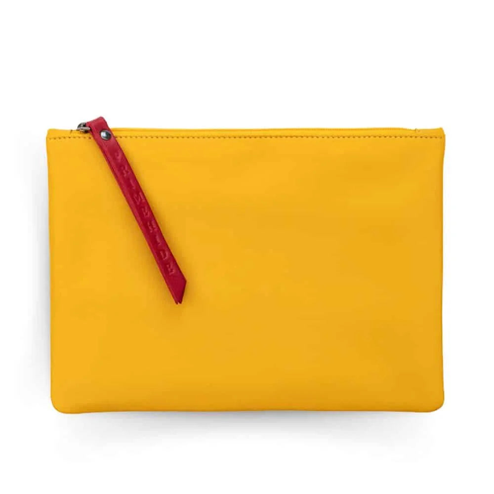 Large Size Leather Zip Pouch - 703