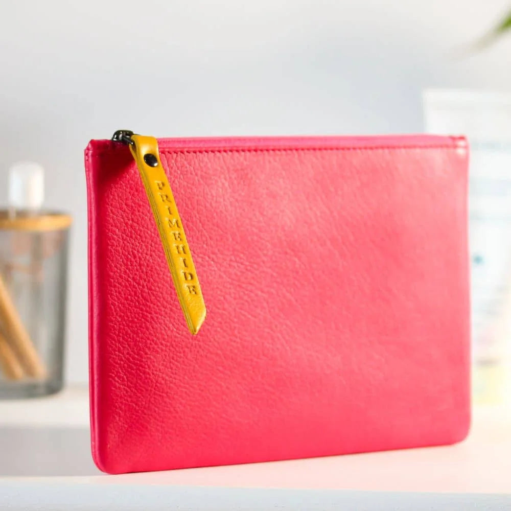 PRIMEHIDE Leather Zip Pouch Pink 702 – 703 (3)
