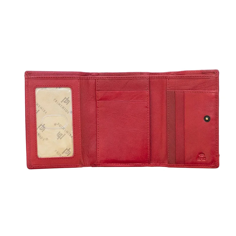 Velura Clip Frame Trifold Purse 21950RED PRIMEHIDE LEATHER 03