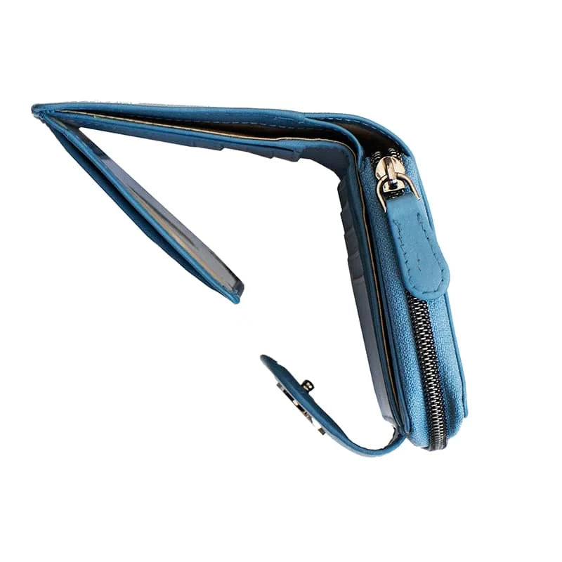 Flavia Med Zip Around Trifold Purse 22211BLU-06