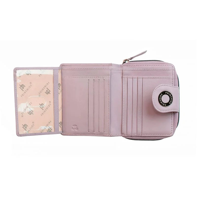 Flavia Med Zip Around Trifold Purse 22211MAUVE-04