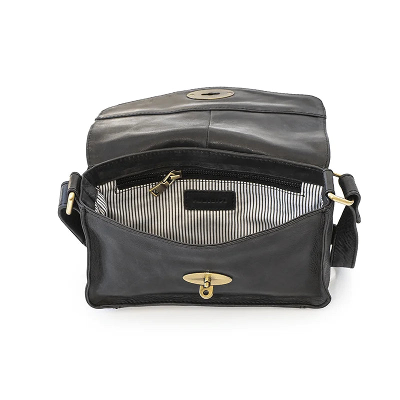 Columbia Ladies Medium Flapover Handbag 1801-BLACK-07