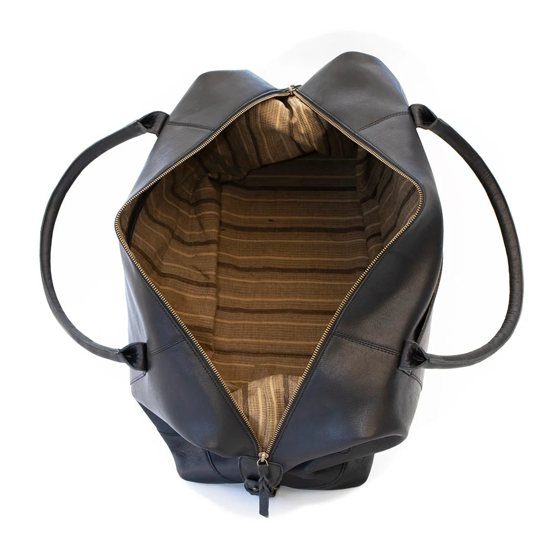 Black leather Holdall bag