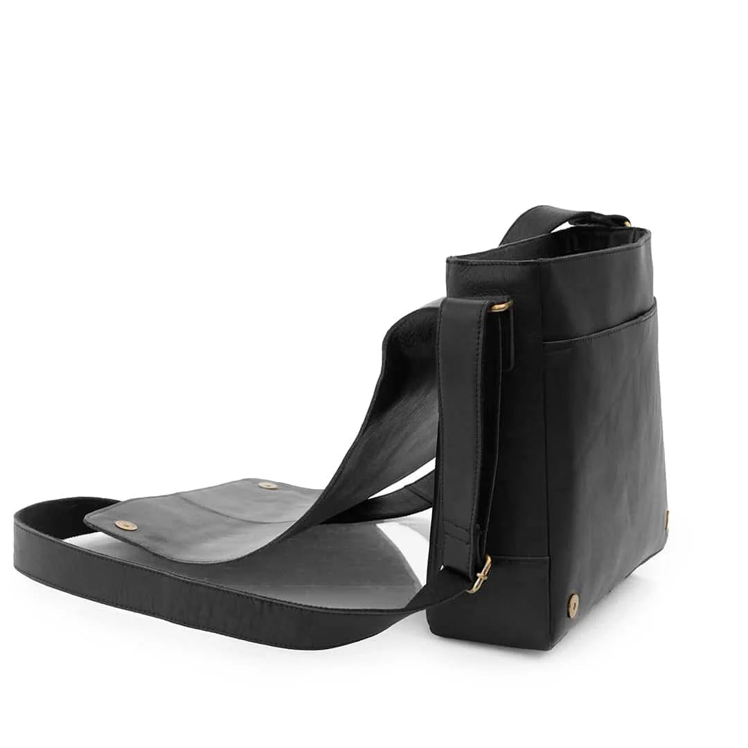 large messenger bag. open side view.