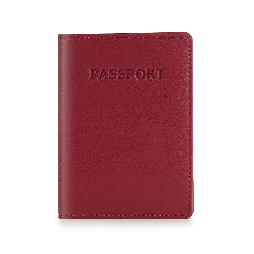 Red Leather Passport Holder