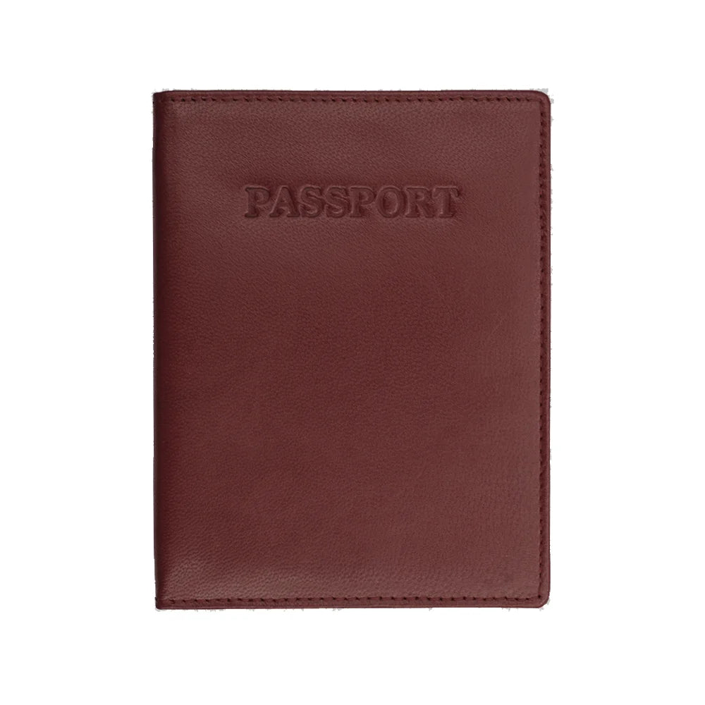 Red Leather Passport Holder