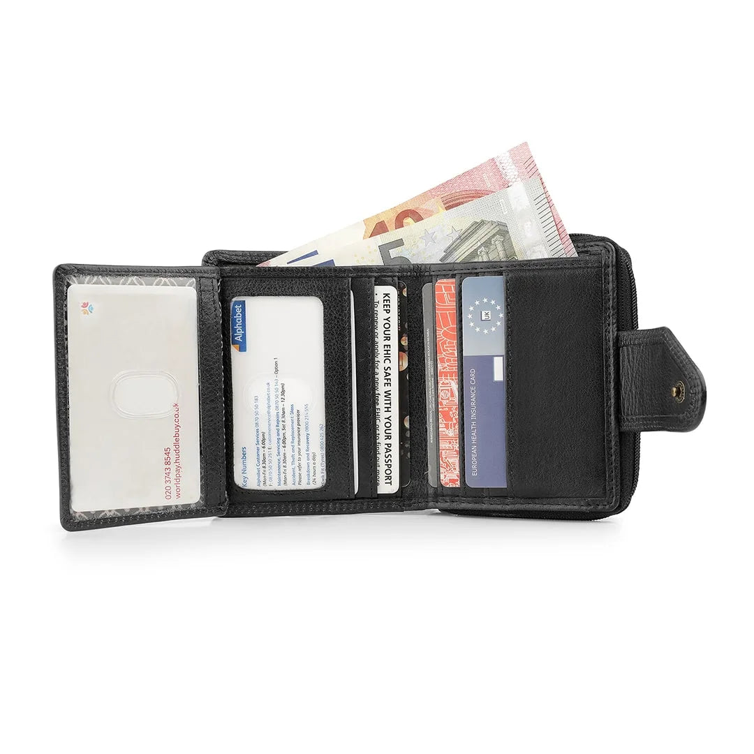 Black Selena Small Trifold Purse Washed Cancun 1265 06