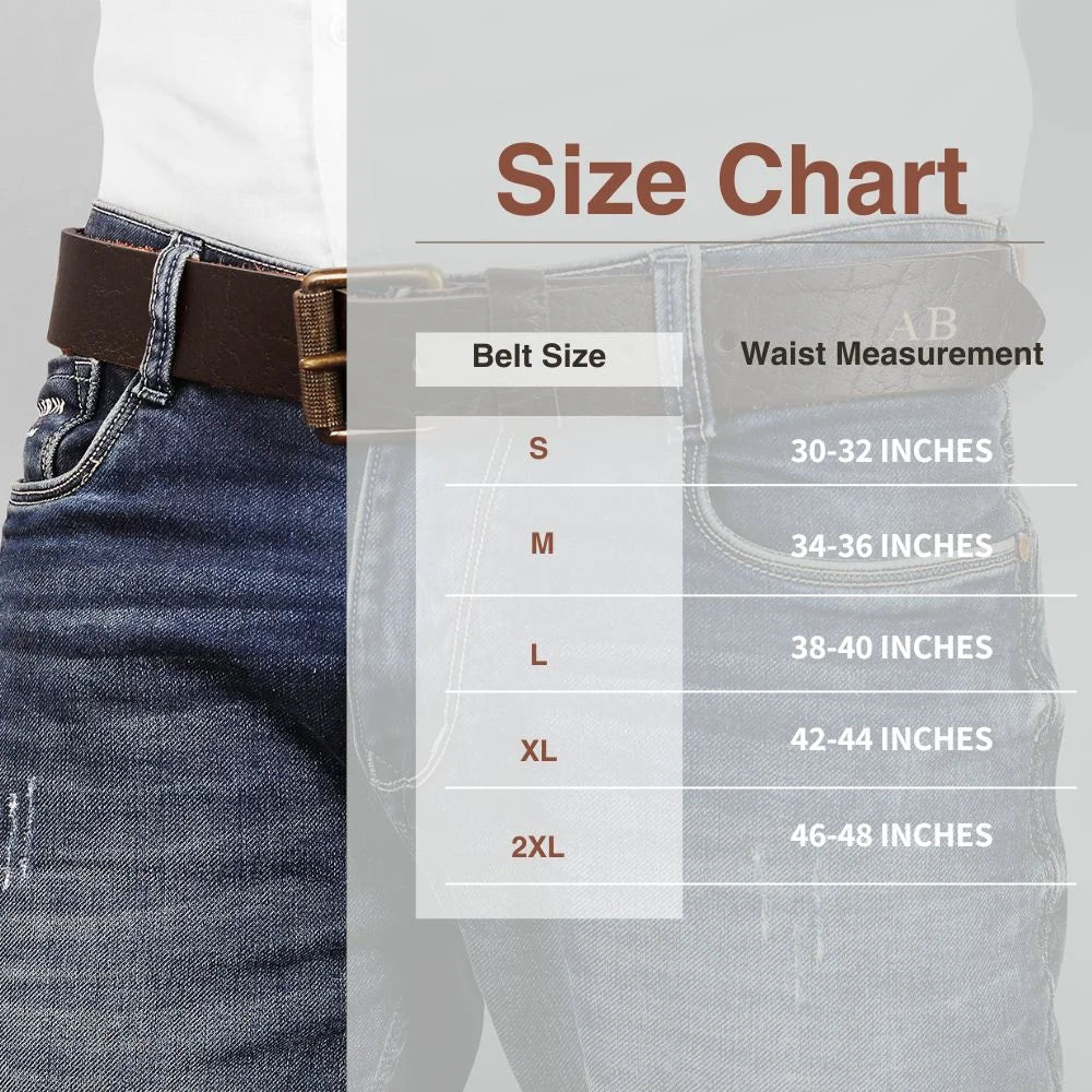 PRIMEHIDE Leather Belt Size Chart