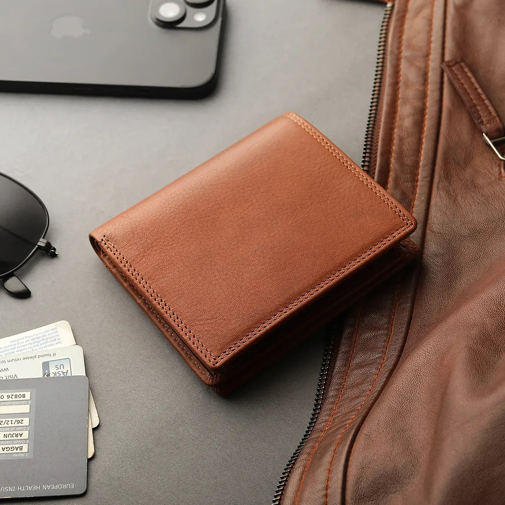 Brown Genuine leather wallet for durability and a luxurious feel