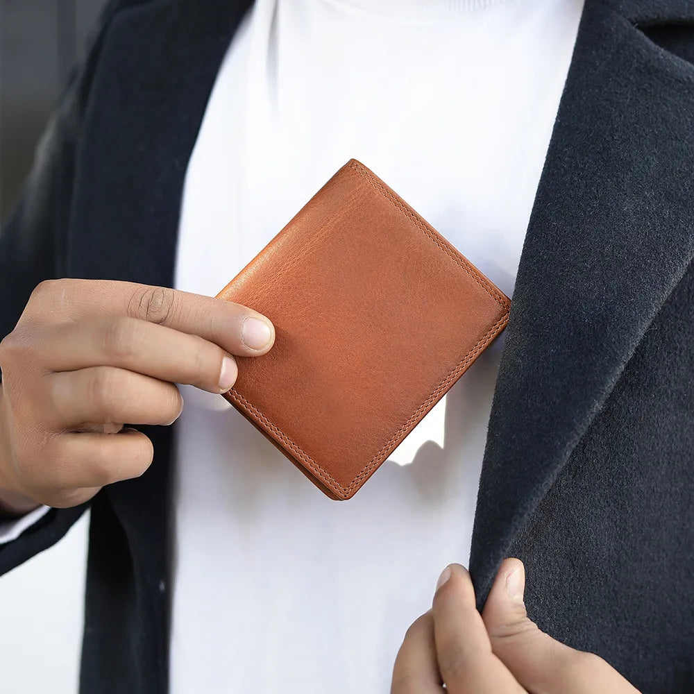 Men’s trifold leather wallet wholesale