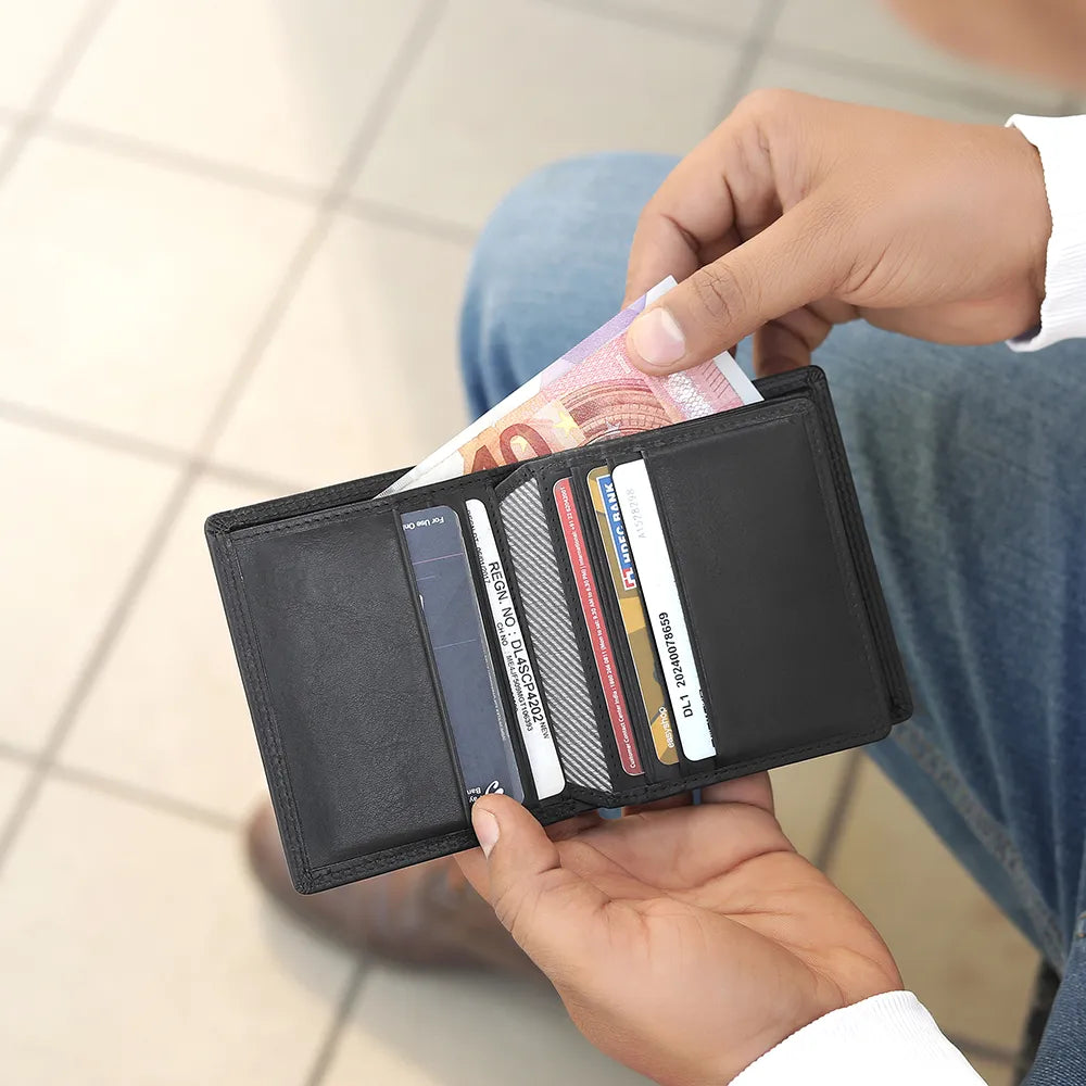 Men’s trifold leather wallet wholesale