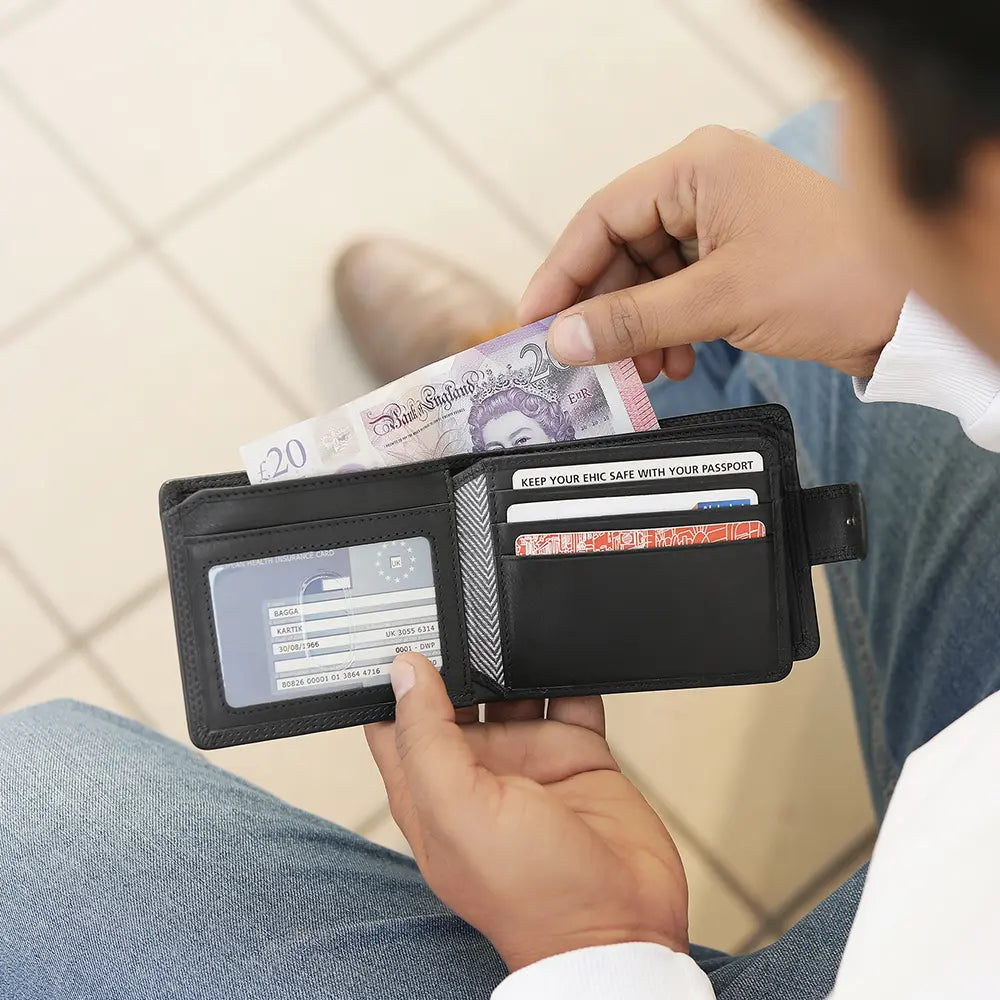 Coin Notes Wallets Wholesale Men’s Trifold Leather Wallet with Coin Pocket – PRIMEHIDE Trade