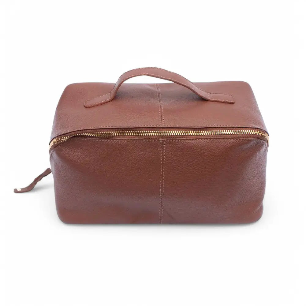 Tan Leather Washbag Seville 114 03