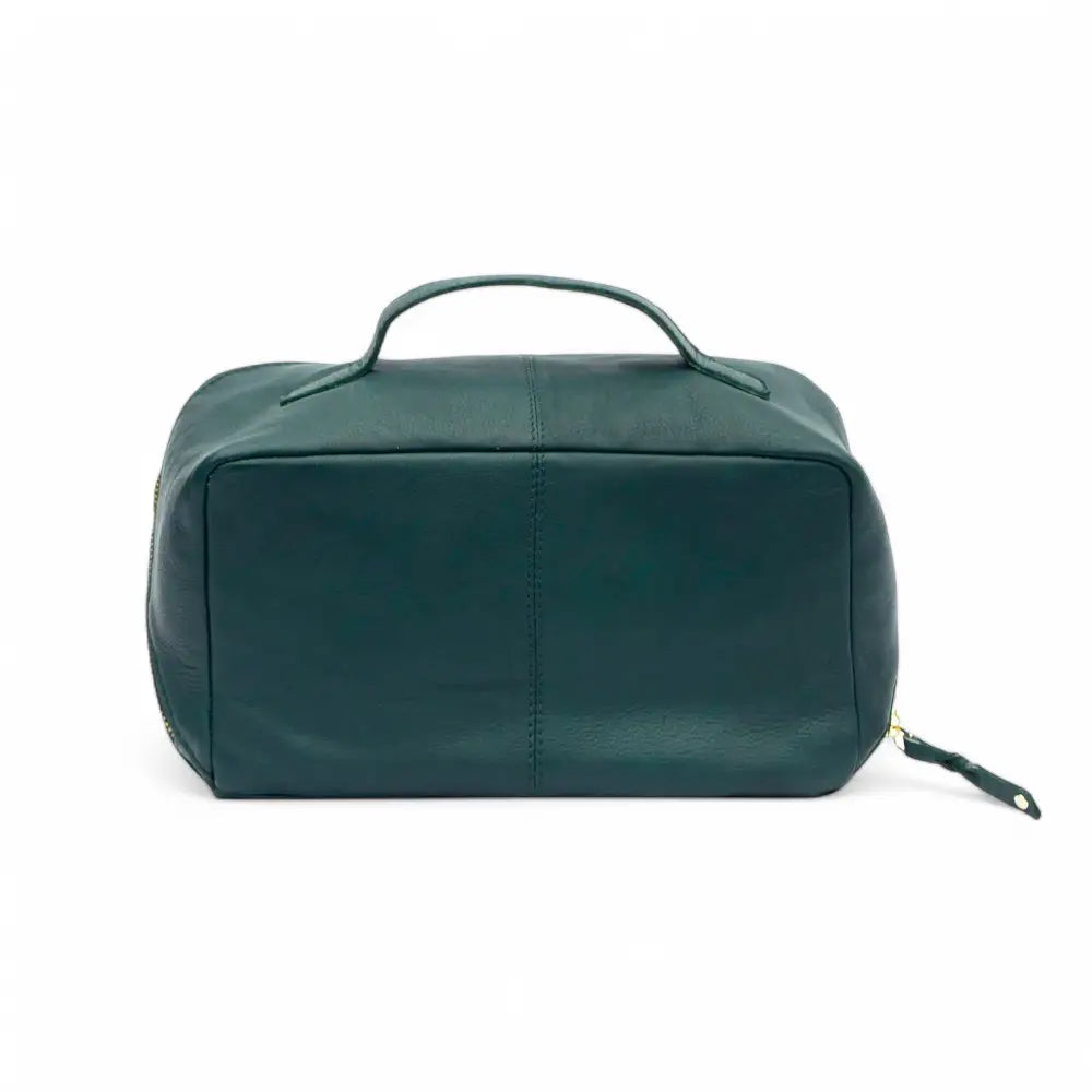 Teal Leather Washbag Seville 114 02
