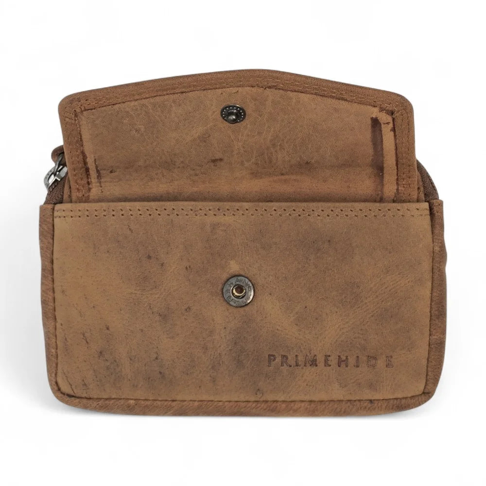 Hunter Leather Cardholder 1007 Galaxy Brown open front pocket