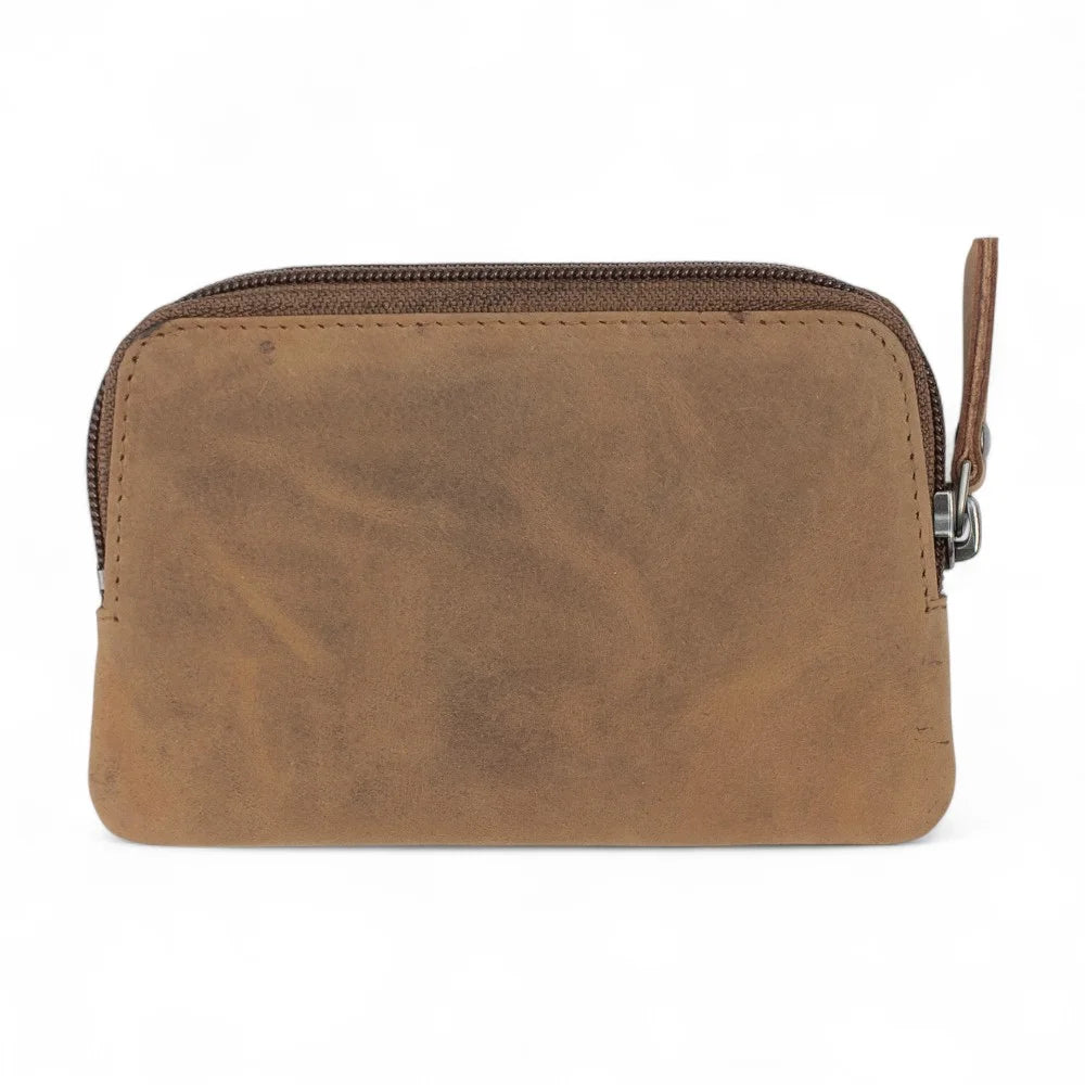 Buff Leather Zip Key & Coin Case – Galaxy 1008 back