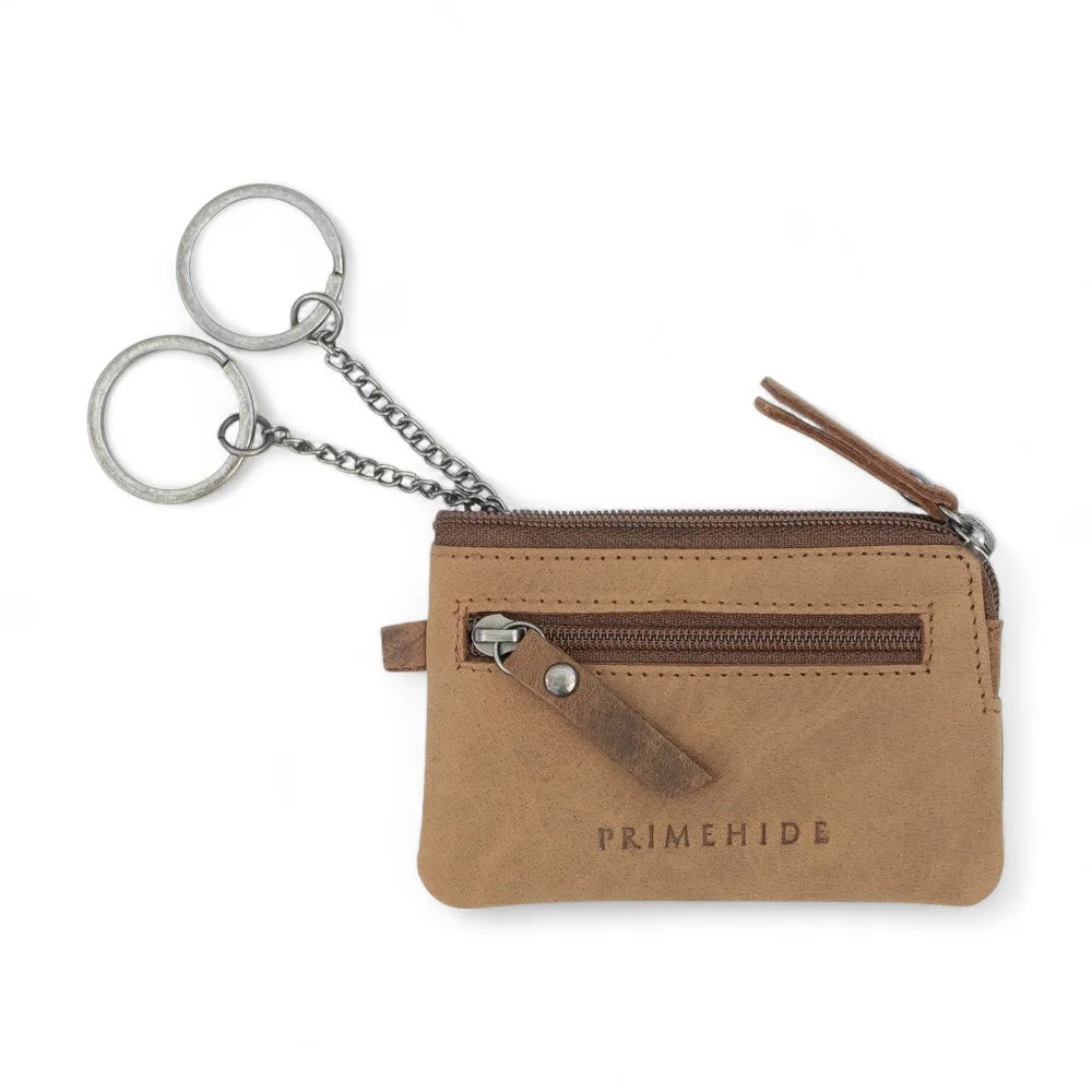 Buff Leather Mini Zip Key & Coin Case – Galaxy 1009