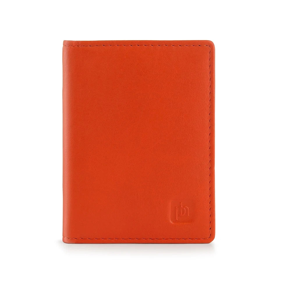 Leather Credit Card Holder Orange-1