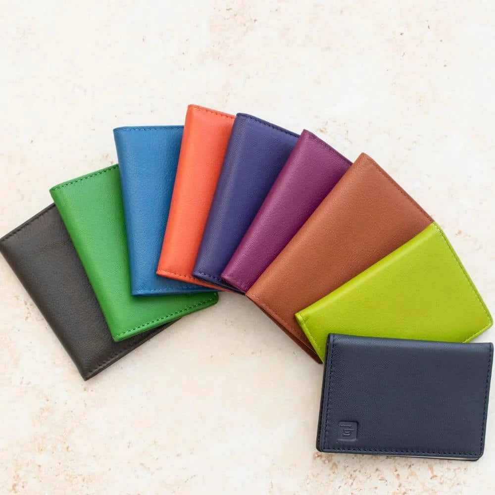 Leather Credit Card Holder Orange-1