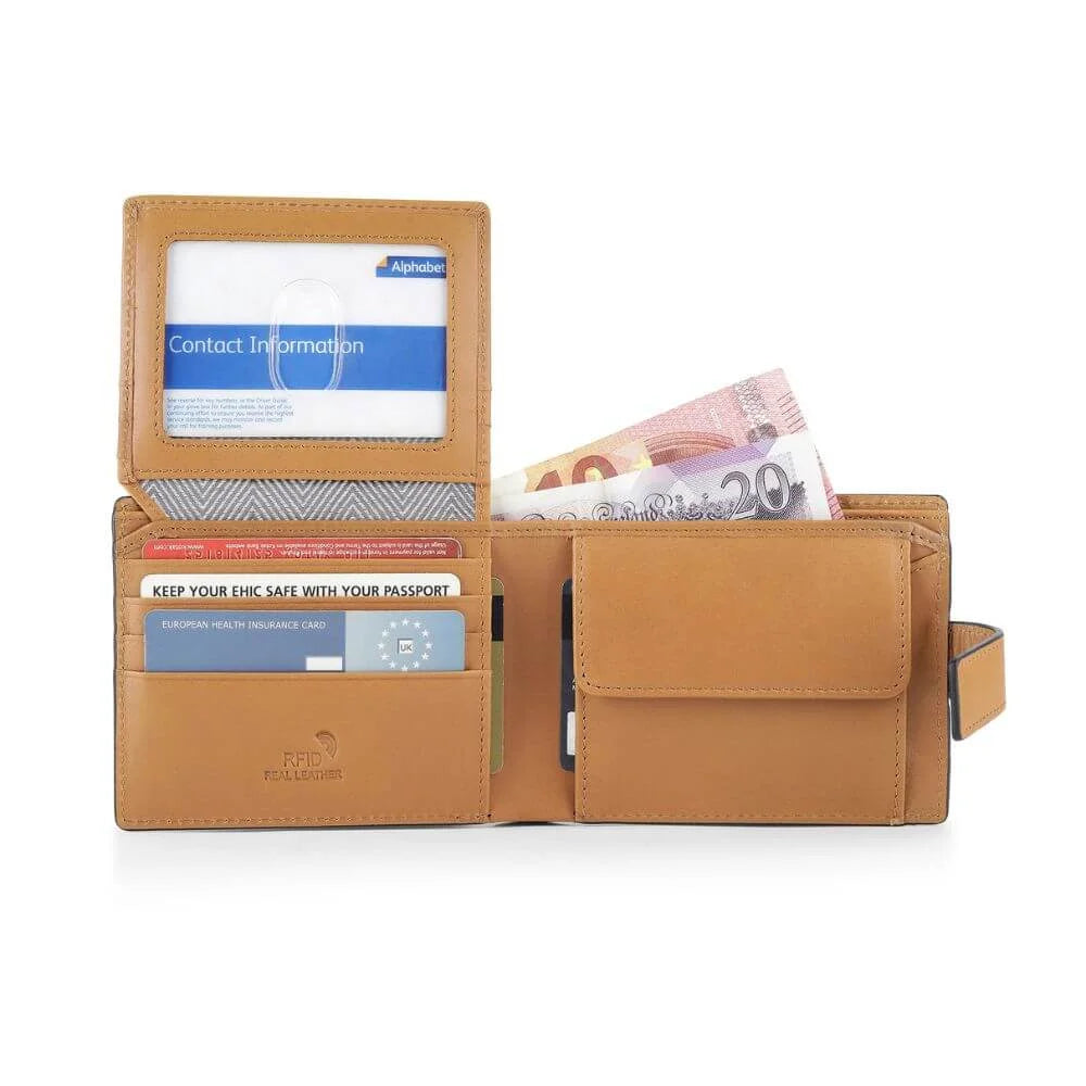 Tan Bifold Wallet RFID with tab – Outback 6404 (3)