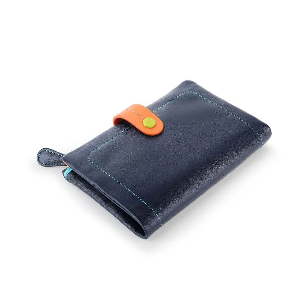 Capri Multi coloured medium bi fold purse – 6800 Navy side