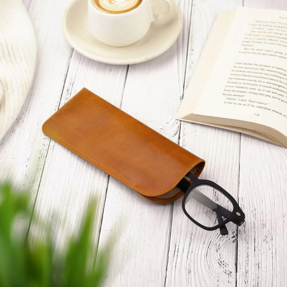 Leather-Lined Glasses Pouch – Mayfair 2503 Tan (7)