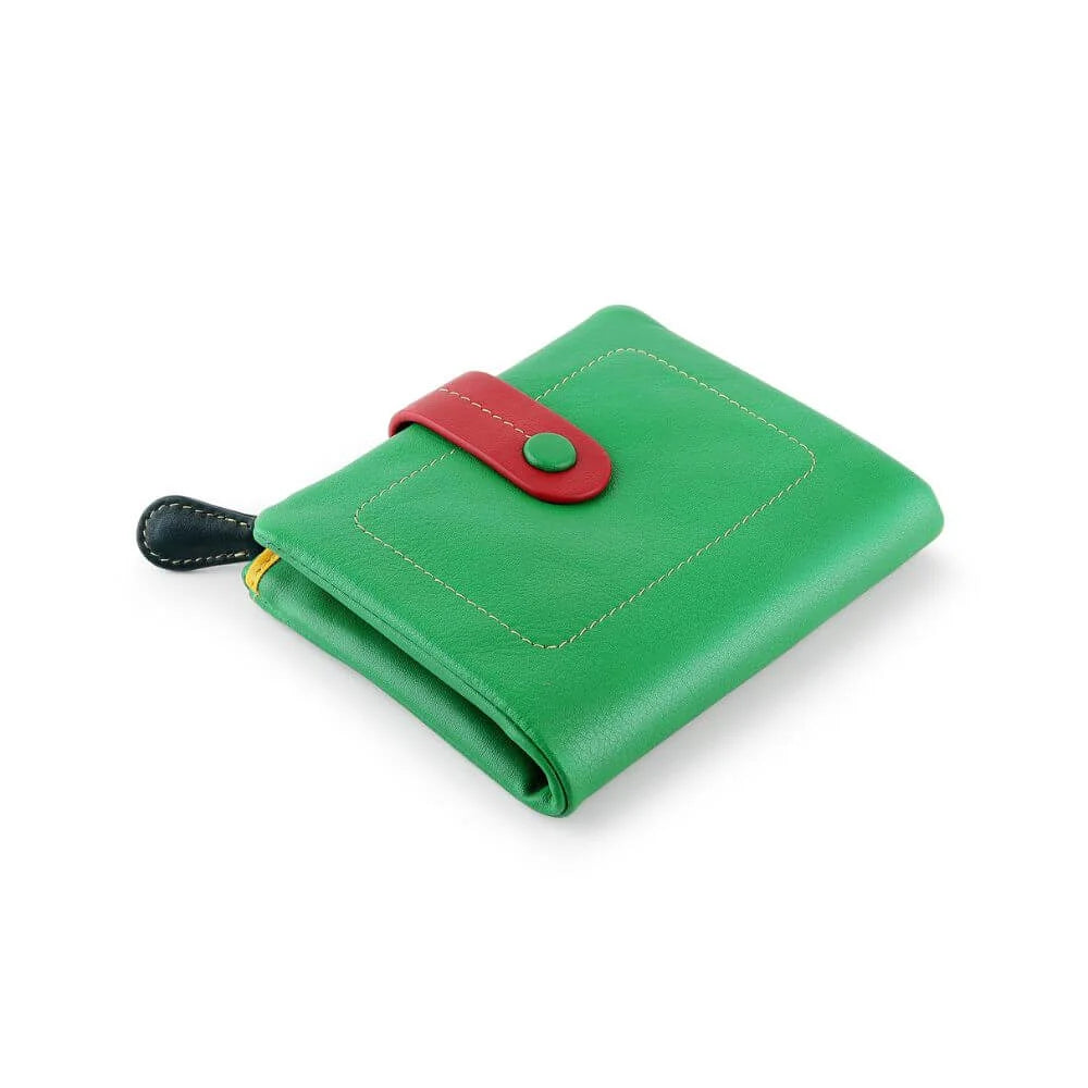 Capri Multi coloured tab purse small – 6801 Green