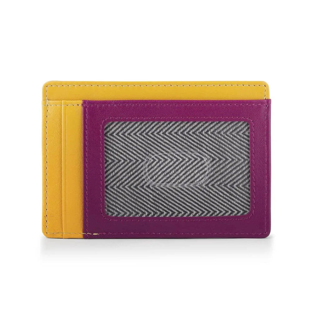 Vertical Leather Lined Cardholder Rio 786 – Yellow (2)